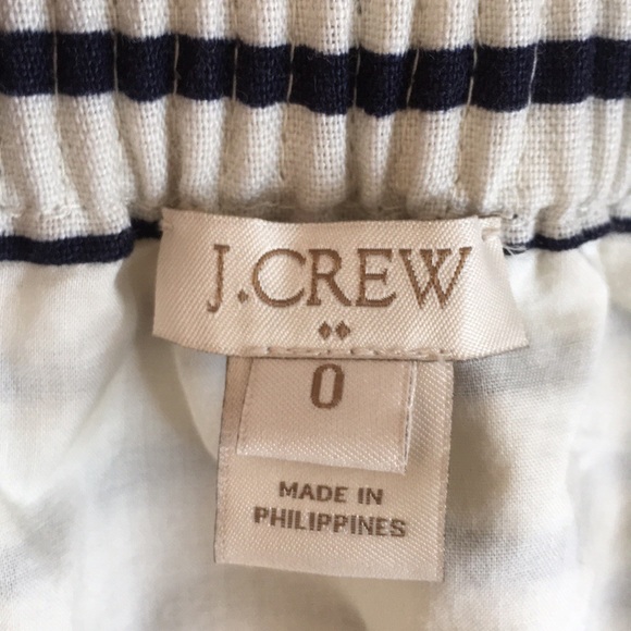 J Crew Navy & White Striped Linen Sidewalk Skirt - Picture 5 of 6